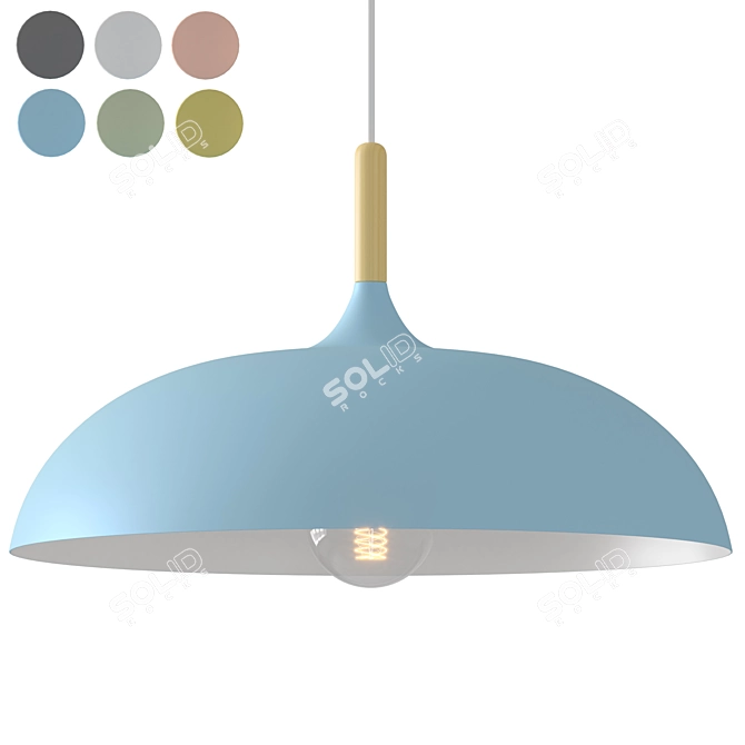 Elegant Nordic Dome Pendant Light 3D model image 1