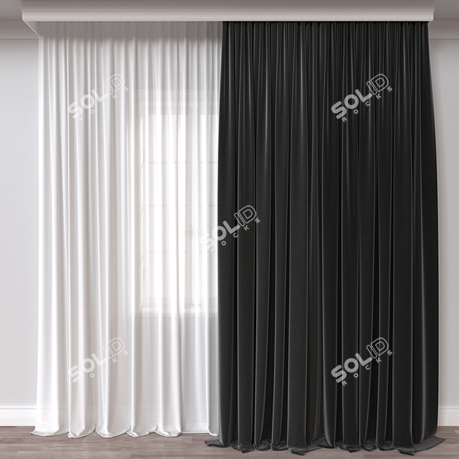 Versatile 3D Curtain Model, 57327 Polys 3D model image 1