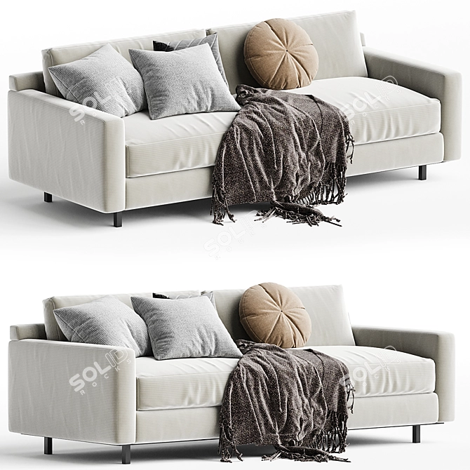 Elegant Hunter No Welt Sofa 3D model image 1