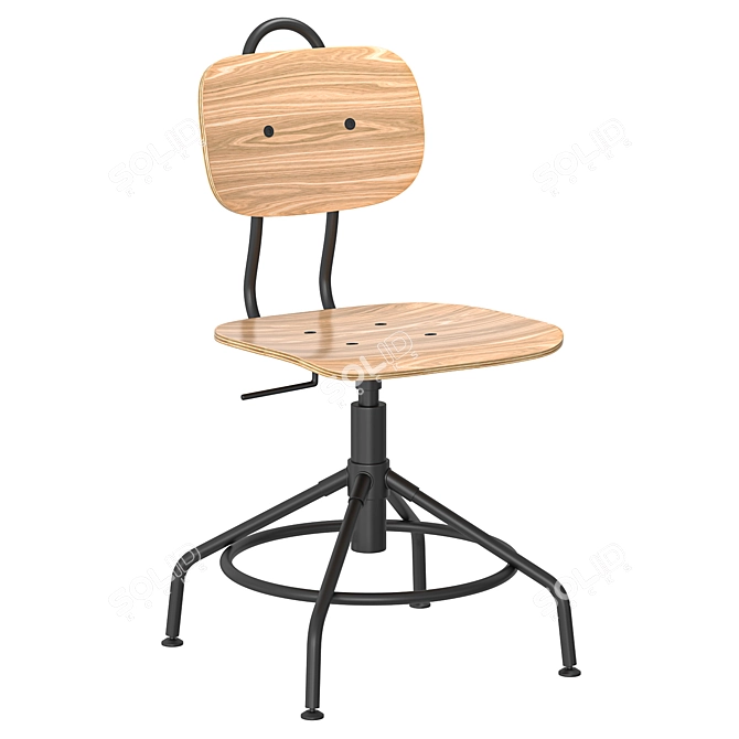 Stylish IKEA KULLABERG Swivel Chair 3D model image 2