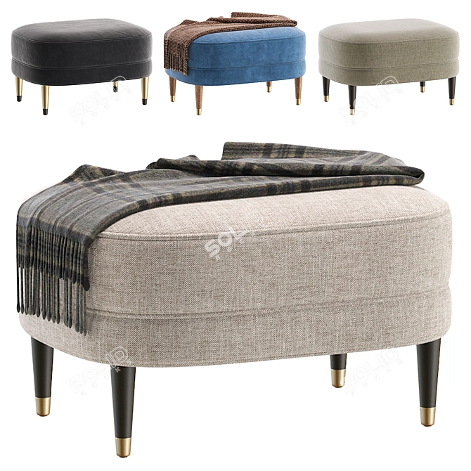 Elegant HARM Pouf by Cazarina 3D model image 1