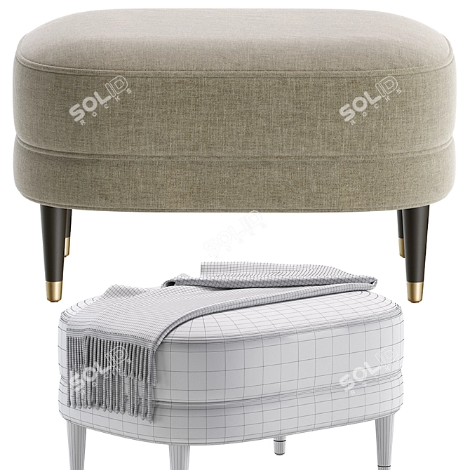 Elegant HARM Pouf by Cazarina 3D model image 7