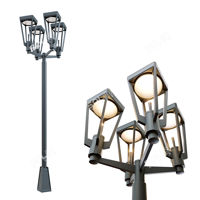 Modern Ashbery Area Light Fixture 3D model image 1