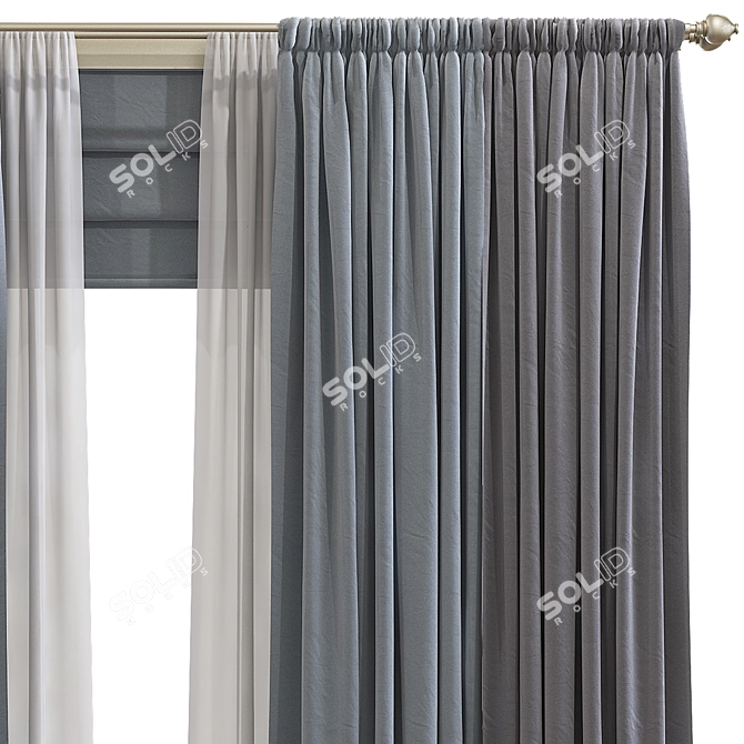 Retopologized Curtain Design 3D model image 3