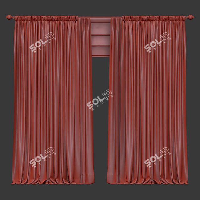 Retopologized Curtain Design 3D model image 4