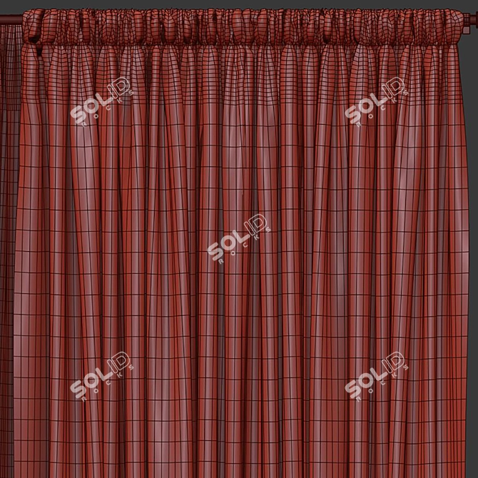 Retopologized Curtain Design 3D model image 5