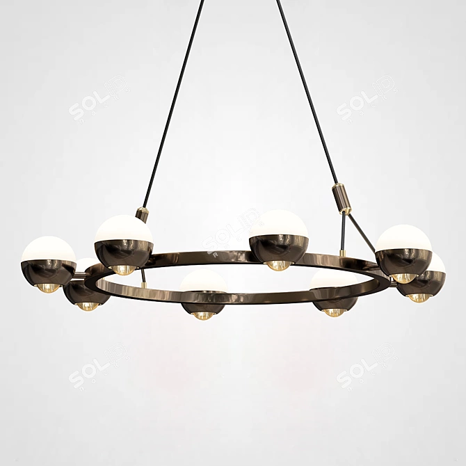 Rotating LED Ring Chandelier Barcelona 3D model image 3