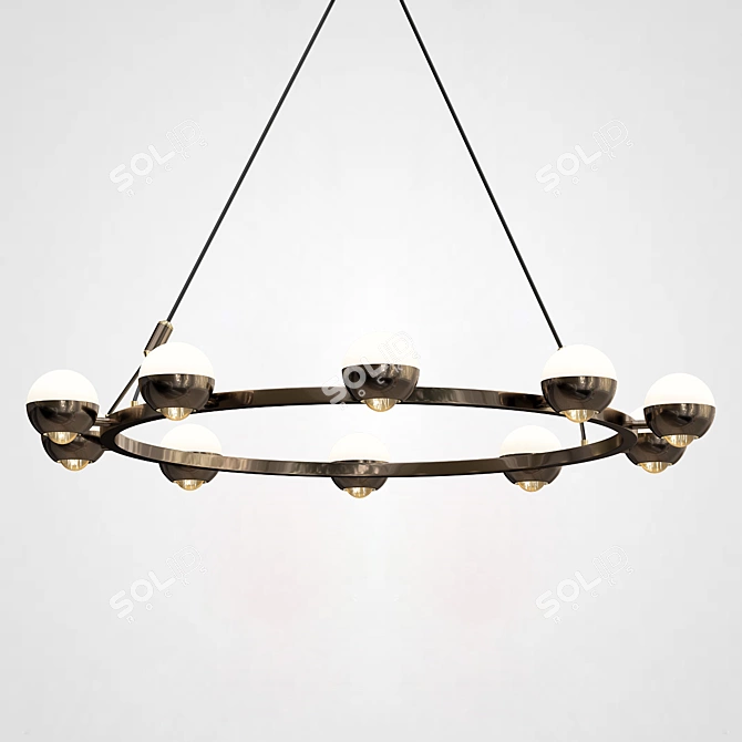 Rotating LED Ring Chandelier Barcelona 3D model image 4