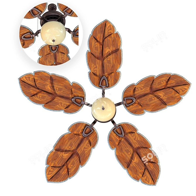 Tropical Breeze 52" Ceiling Fan 3D model image 2