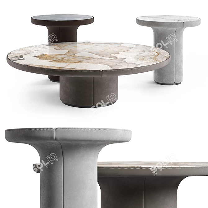 Modern Elegant Marble Coffee Tables 3D model image 1