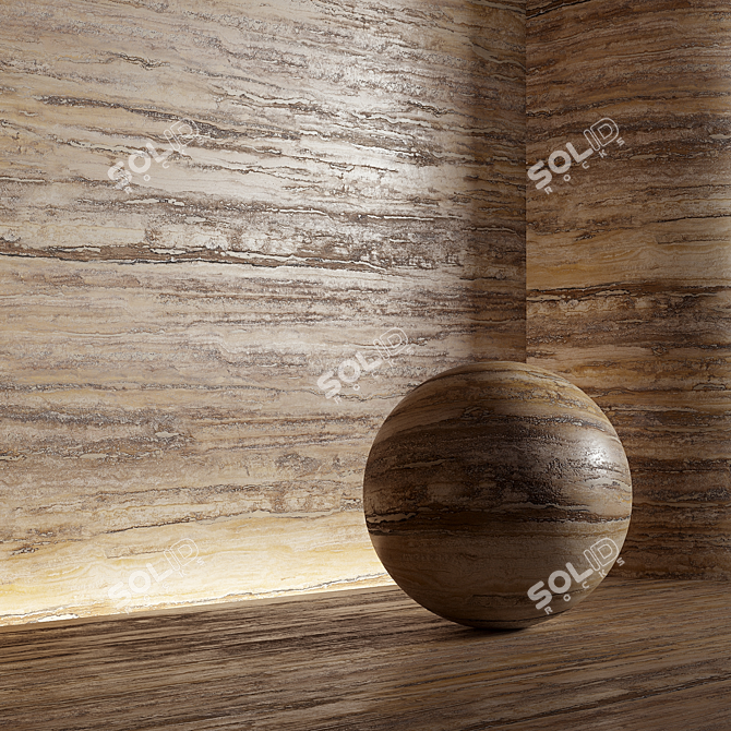 Travertine Stone Material Texture Pack 3D model image 1