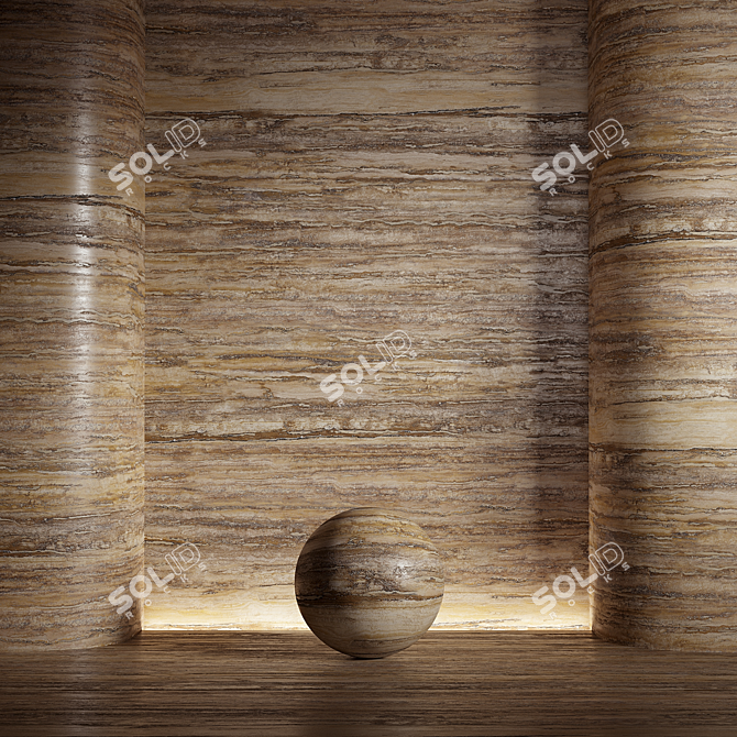 Travertine Stone Material Texture Pack 3D model image 2