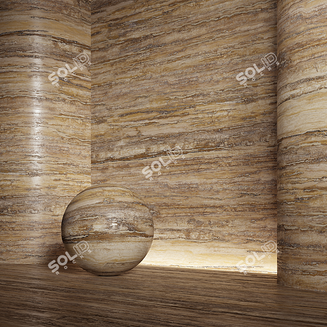 Travertine Stone Material Texture Pack 3D model image 3