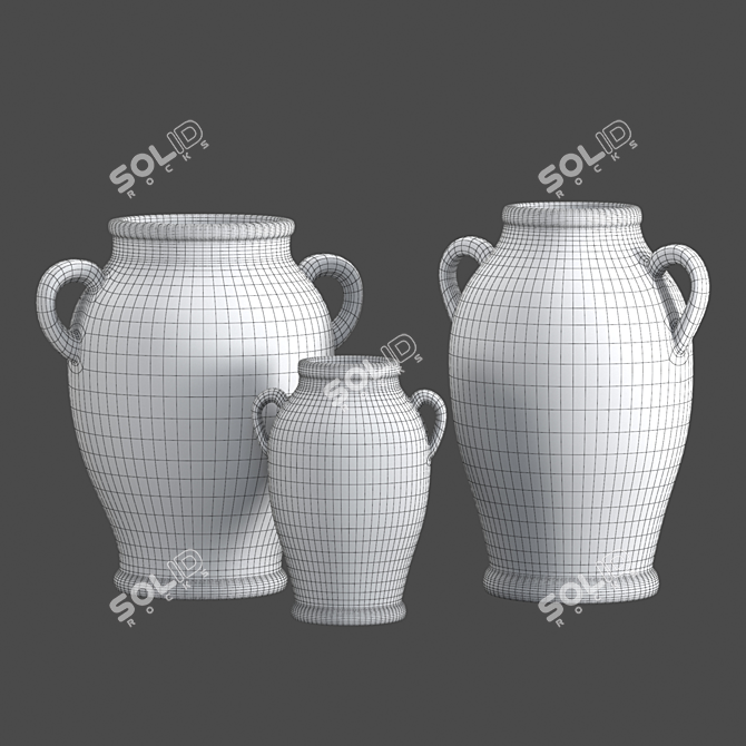 Artisan Terracotta Vase Collection 3D model image 4