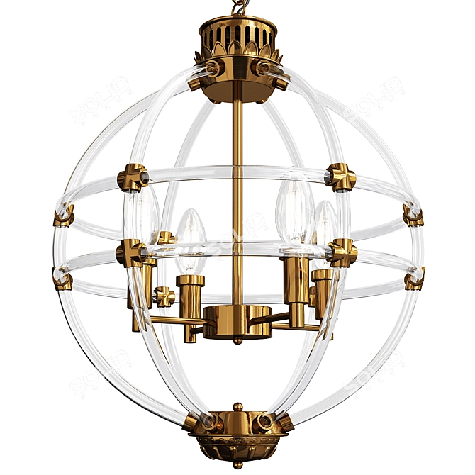 Luxury Eichholtz Gold Chandelier 3D model image 1