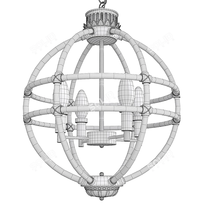 Luxury Eichholtz Gold Chandelier 3D model image 2