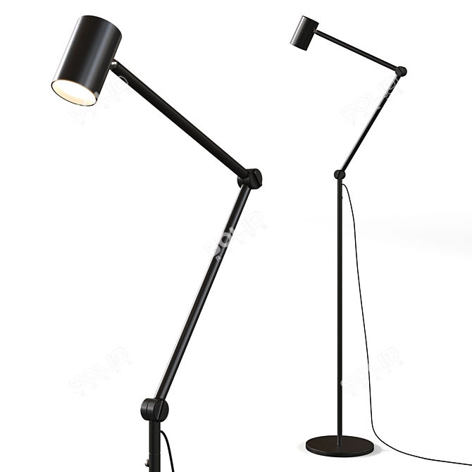 Nymane Modern Reading Floor Lamp 3D model image 1