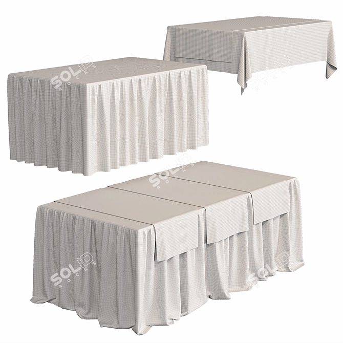 Elegant Tablecloth Selection 3D model image 3