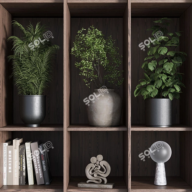 Indoor Houseplant Cabinet Decor 02 3D model image 5