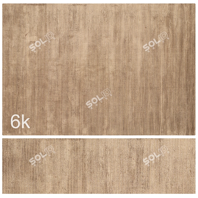  Brown Wool Rug Set - High-Quality 6K 3D model image 1