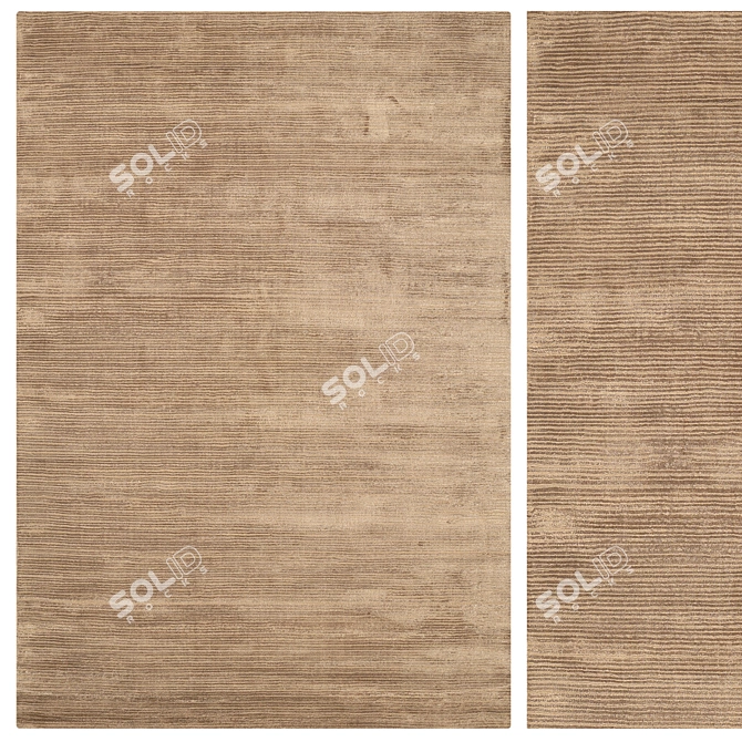  Brown Wool Rug Set - High-Quality 6K 3D model image 2