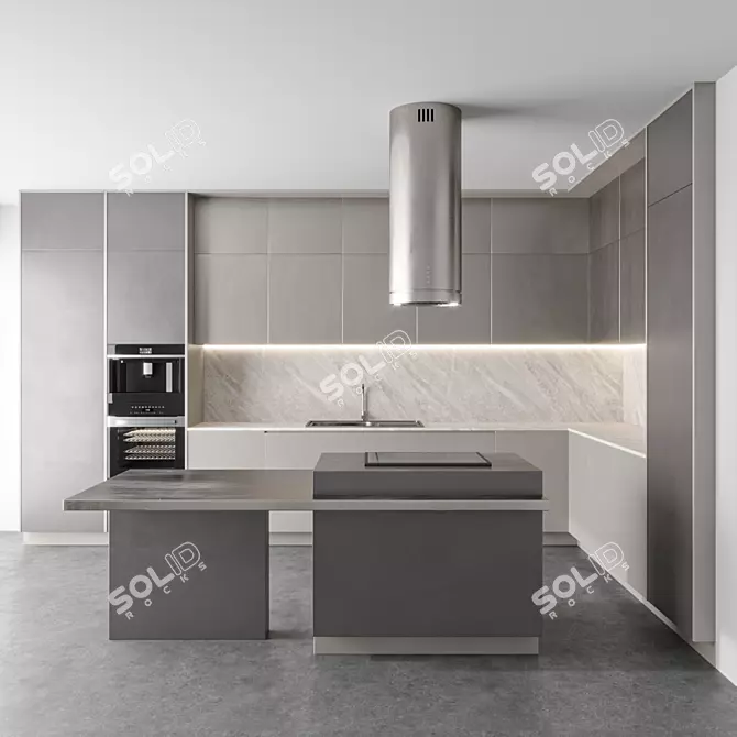 Modern Kitchen Set 62: 3DS Max 2015 + OBJ, Vray Corona 3D model image 1