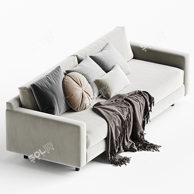 Polished Stainless Steel Hunter Sofa 3D model image 2