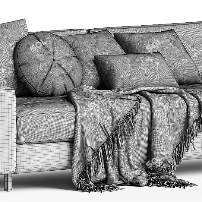 Polished Stainless Steel Hunter Sofa 3D model image 3