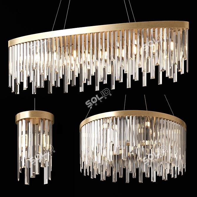 Modern Babel Chandeliers Set 3D model image 1