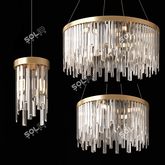 Modern Babel Chandeliers Set 3D model image 2