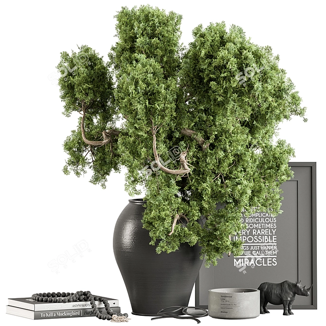 Botanical Bliss Vase Plant Set 3D model image 1