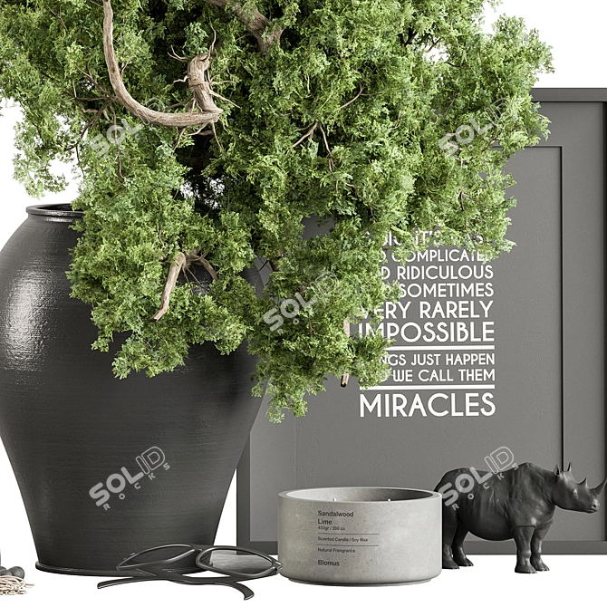 Botanical Bliss Vase Plant Set 3D model image 2