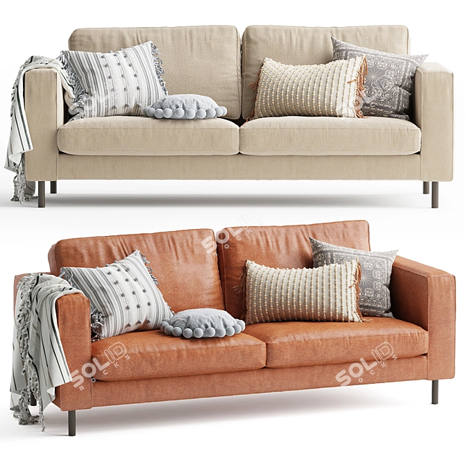 Stylish MOOS Studio 3-Seater Sofa 3D model image 1