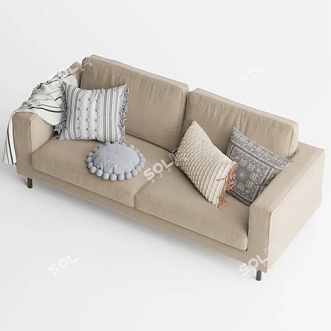 Stylish MOOS Studio 3-Seater Sofa 3D model image 2