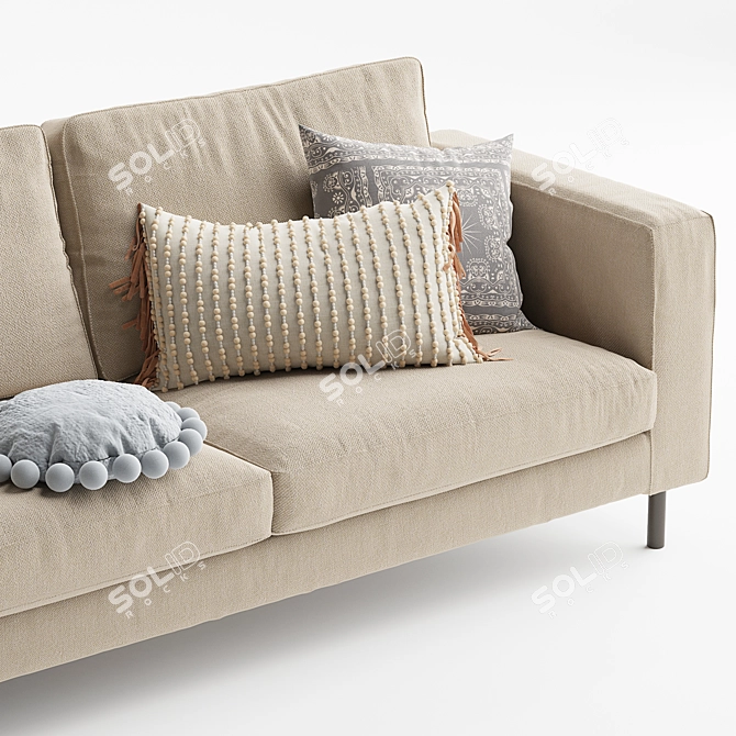 Stylish MOOS Studio 3-Seater Sofa 3D model image 4