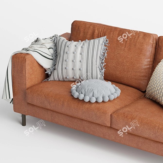Stylish MOOS Studio 3-Seater Sofa 3D model image 5