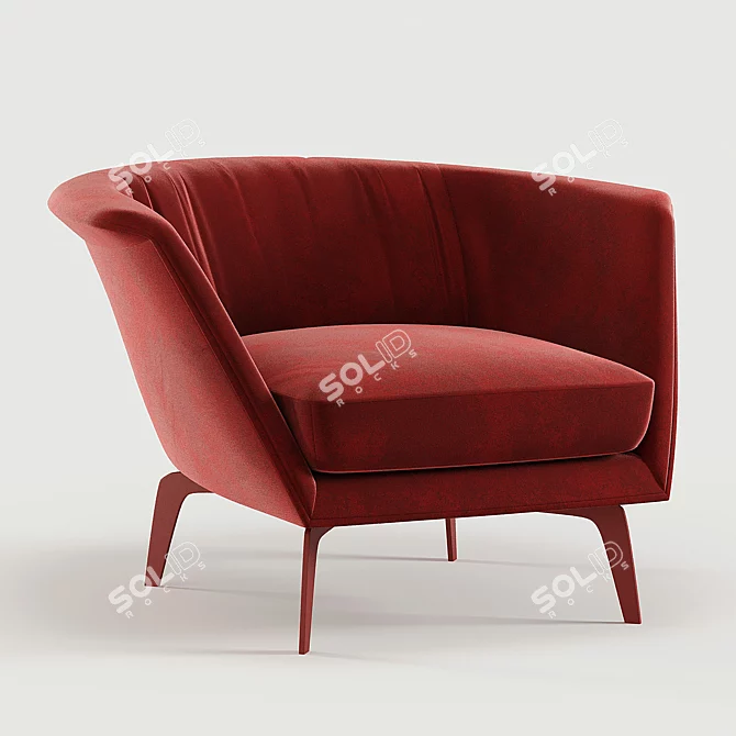 Modern Lovy Low Armchair Design 3D model image 1