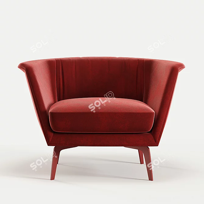 Modern Lovy Low Armchair Design 3D model image 3