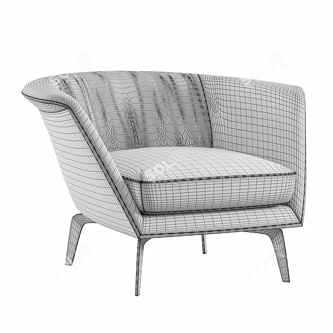 Modern Lovy Low Armchair Design 3D model image 5