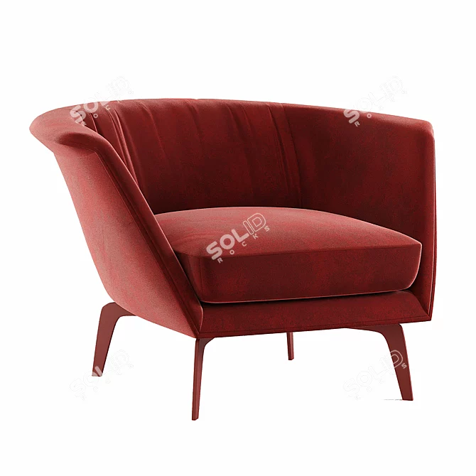 Modern Lovy Low Armchair Design 3D model image 6