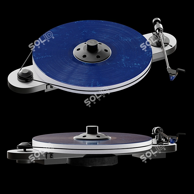 Sleek Pro-Ject Elemental Turntable 3D model image 2