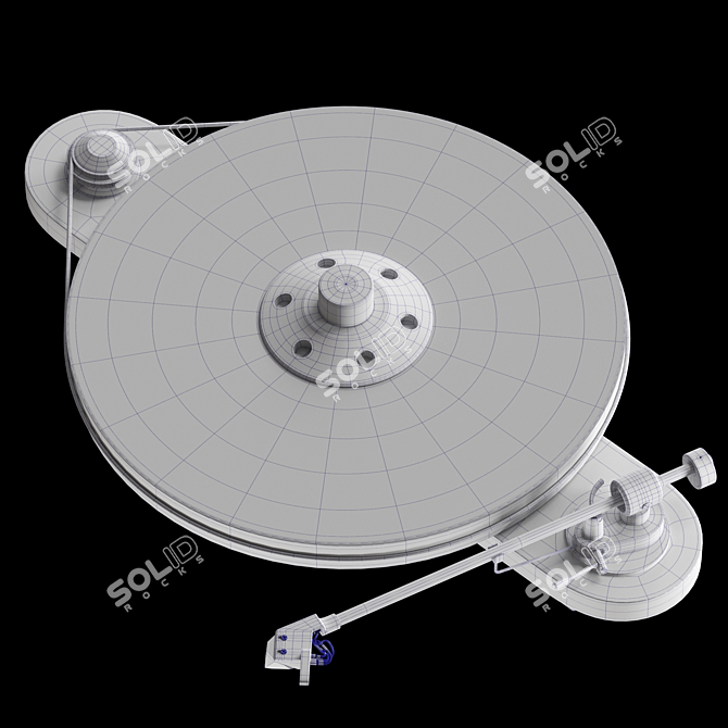 Sleek Pro-Ject Elemental Turntable 3D model image 6