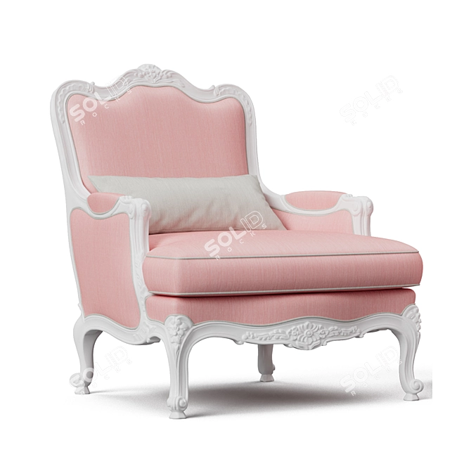 Classic Louis XV Armchair | 3D Upholstery 3D model image 3