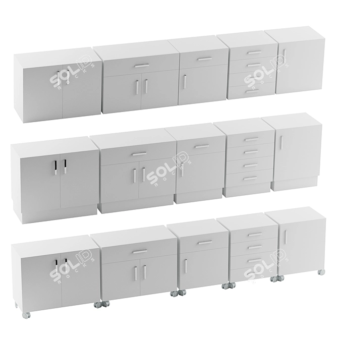 Safety Underbench Storage Cabinet 3D model image 2