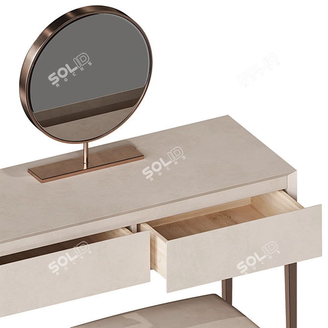 Modern Velvet Makeup Vanity Set 3D model image 5