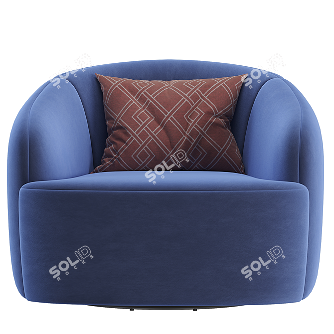 Elegant Gwyneth Blush Chair 3D model image 3