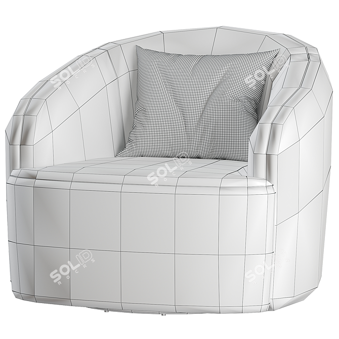 Elegant Gwyneth Blush Chair 3D model image 5