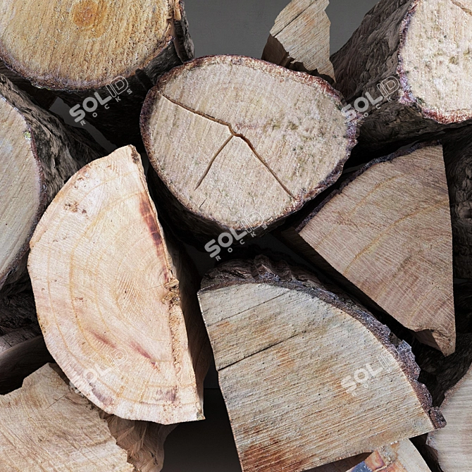 Impressive 3D Fireplace Wall Set 3D model image 3