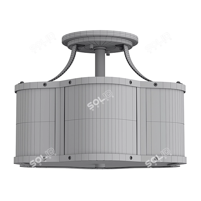 Hinkley Ceiling Light QN-CHANCE-SF-S-PN 3D model image 2