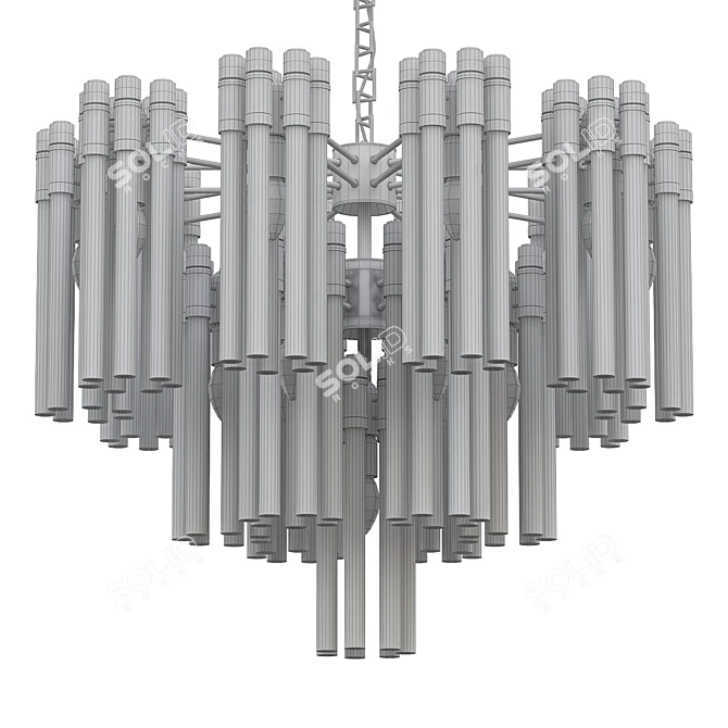 Contemporary Crystal Silver Chandelier 3D model image 2